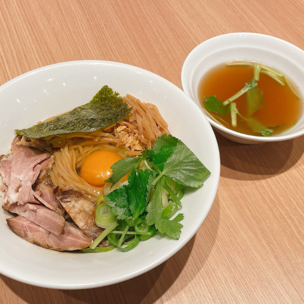 奥久慈卵の油そば（スープ付き）
