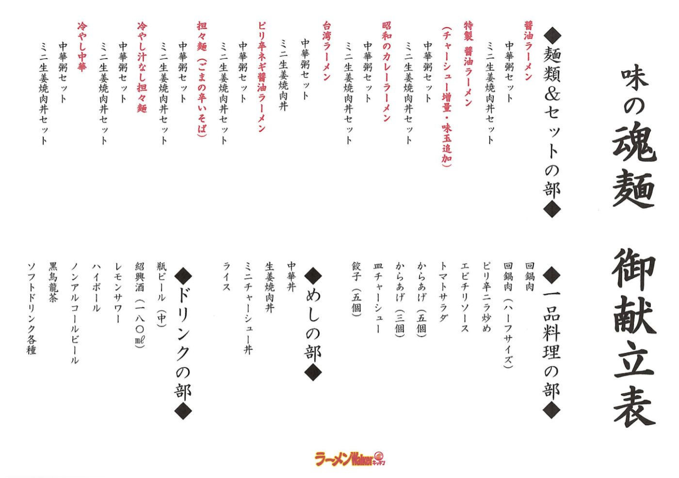 御献立表